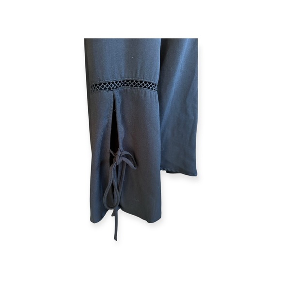 RO & DE blouse statement sleeves black top XS - Picture 6 of 9